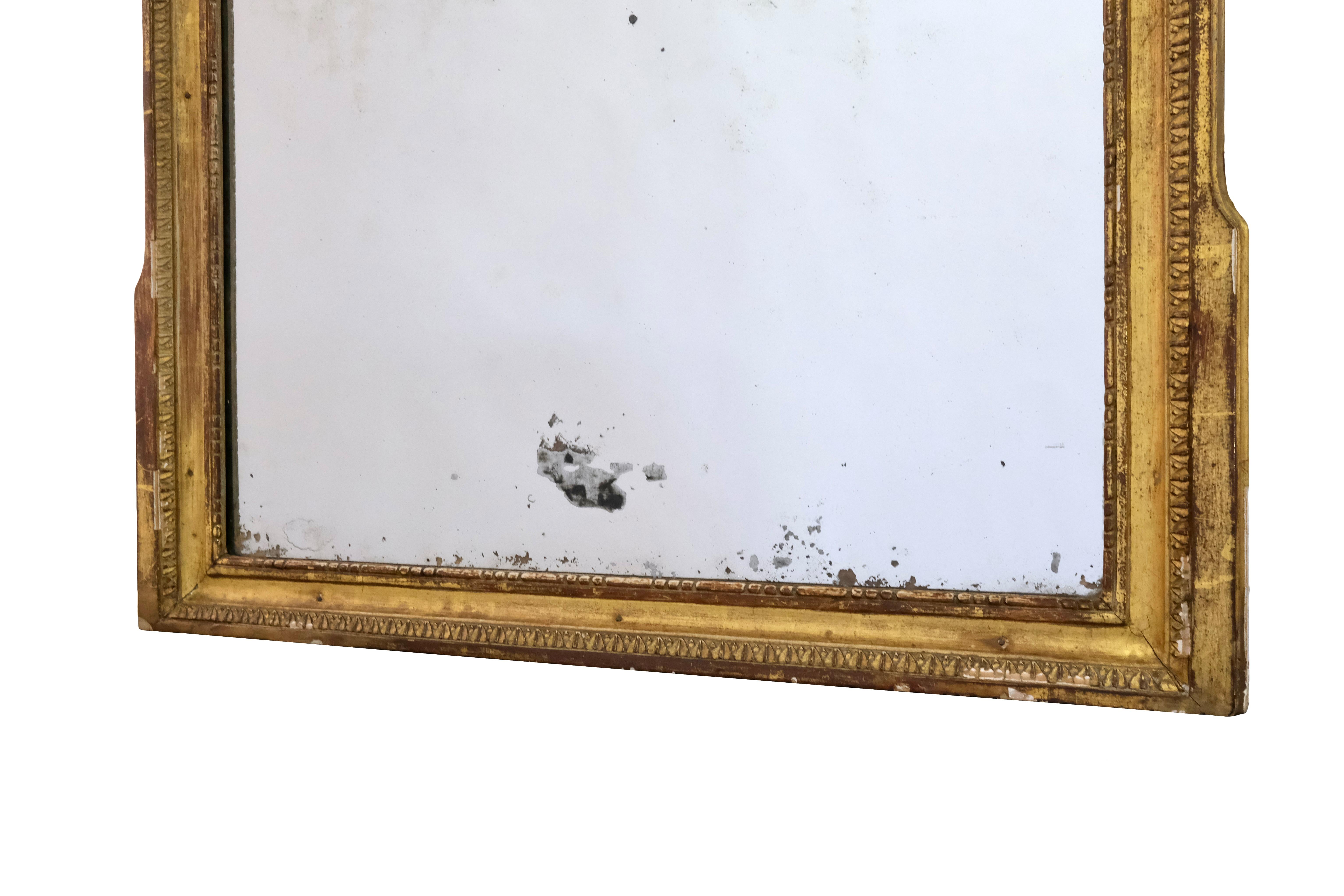 1750er Louis Seize XVI Goldener Konsolentisch mit Marmor und originalem Spiegel  im Angebot 9