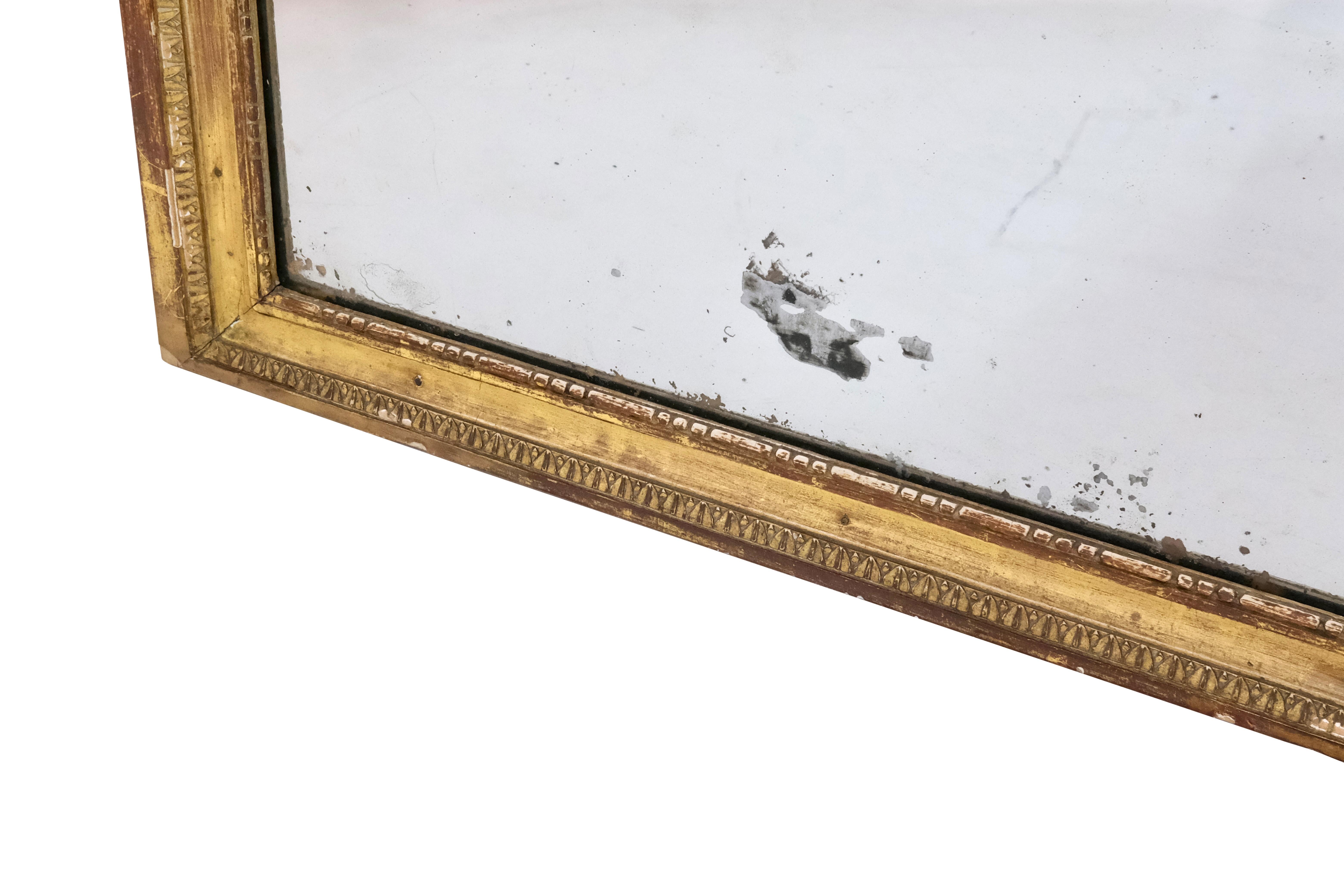 1750s Louis Seize XVI Golden Console Table with Marble and original Mirror  For Sale 11