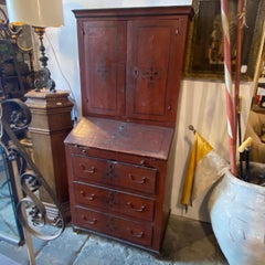 1750s Louis XV Hand-Painted Fir Wood Rustic Sicilian Trumeau