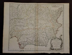1751 Map of Spain Castilla Robert De Vaugondy 1st Edition, Ric.a001