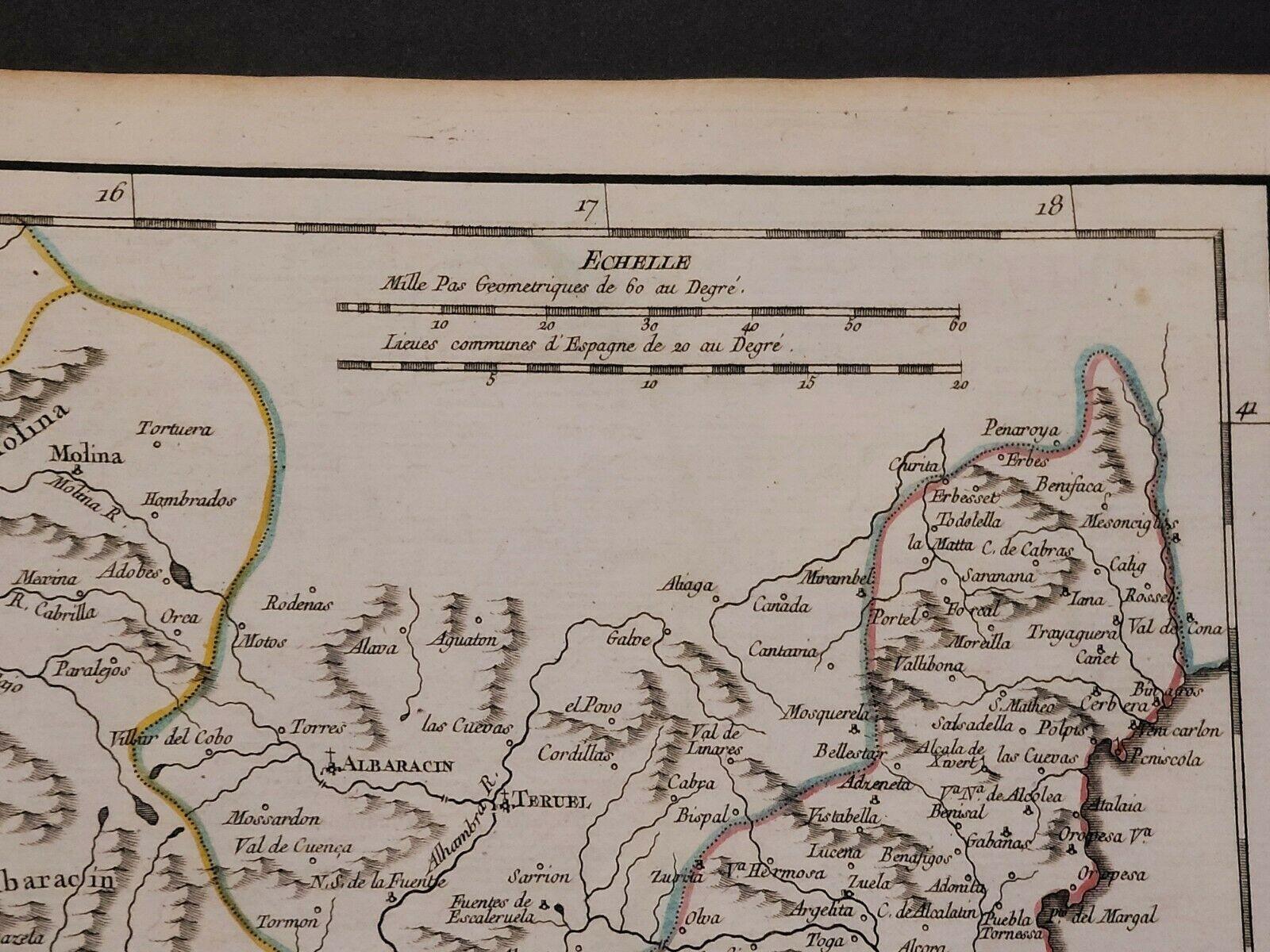 Unknown 1751 Map of Spain Castilla Robert De Vaugondy 1st Edition, Ric.a001 For Sale