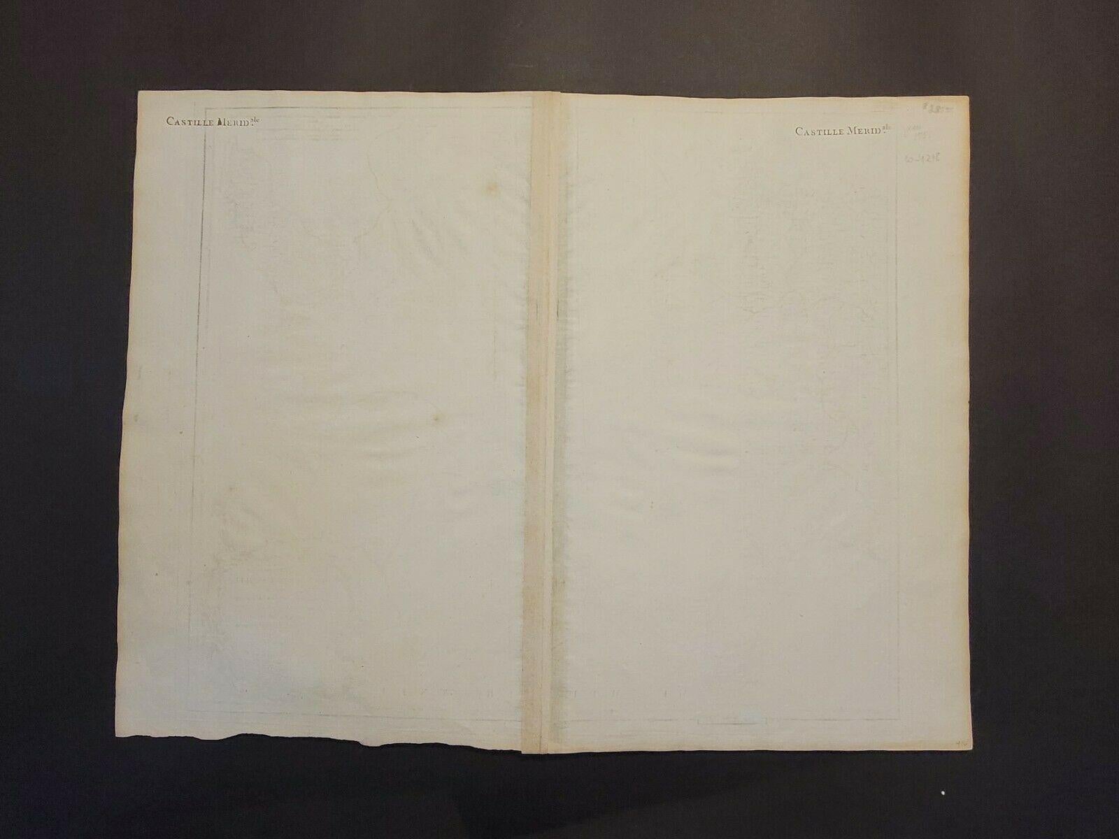 1751 Map of Spain Castilla Robert De Vaugondy 1st Edition, Ric.a001 In Good Condition For Sale In Norton, MA