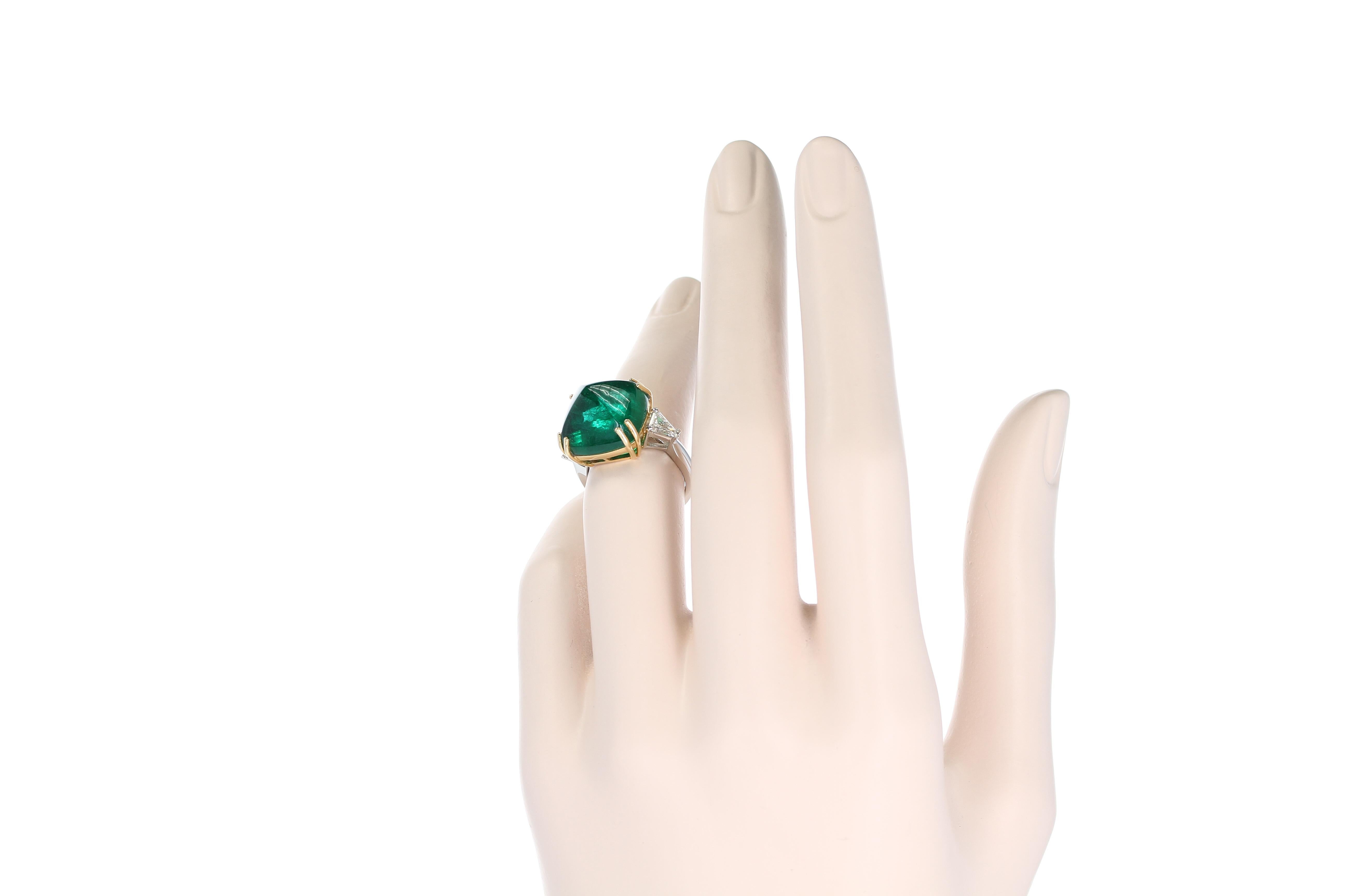 17,53 Karat Smaragd Zuckerhut Diamant Verlobungsring Damen