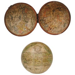 1754 Globo terráqueo de bolsillo Nathaniel Hill