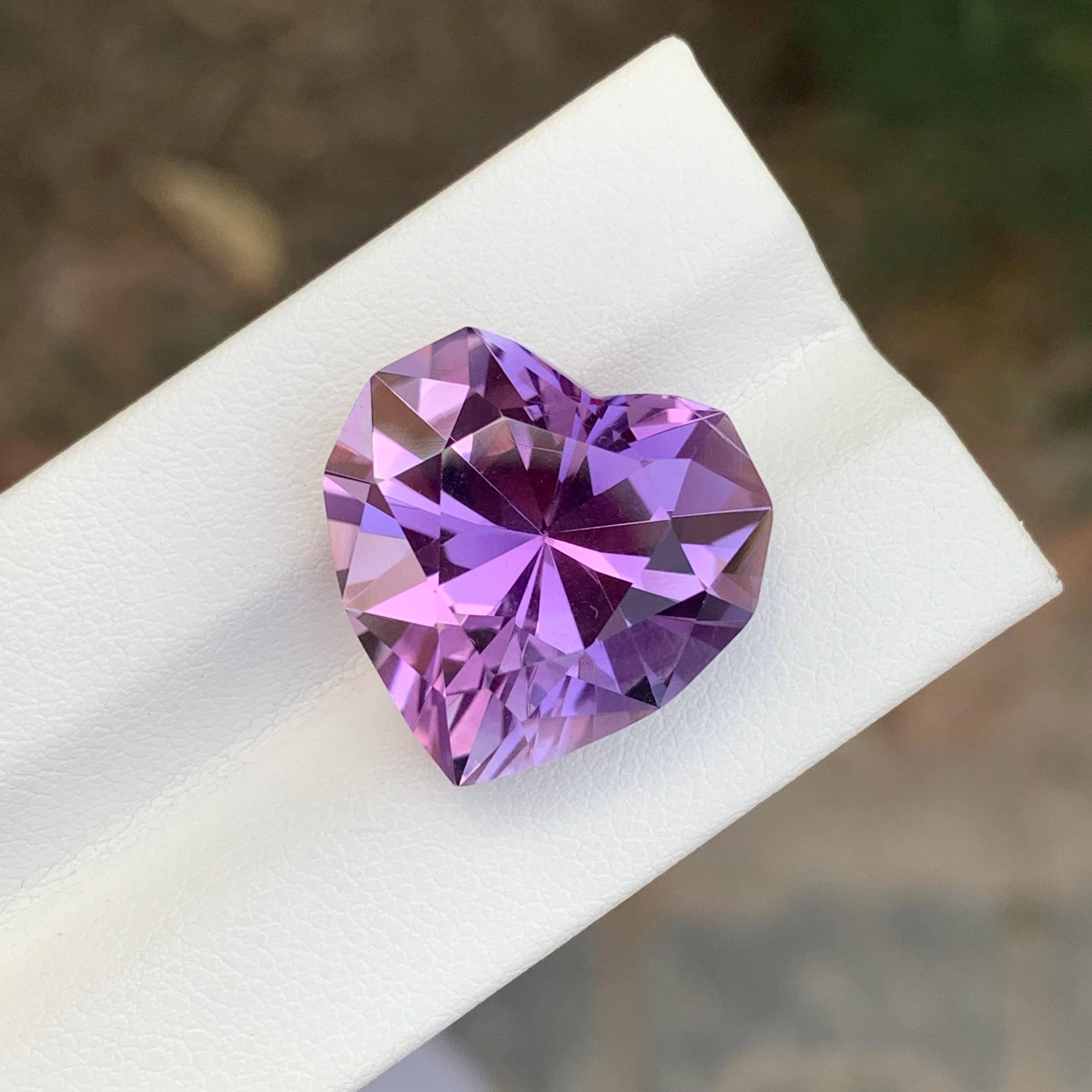 17,55 Karat natürlicher loser Amethyst in Herzform Edelstein im Angebot 5