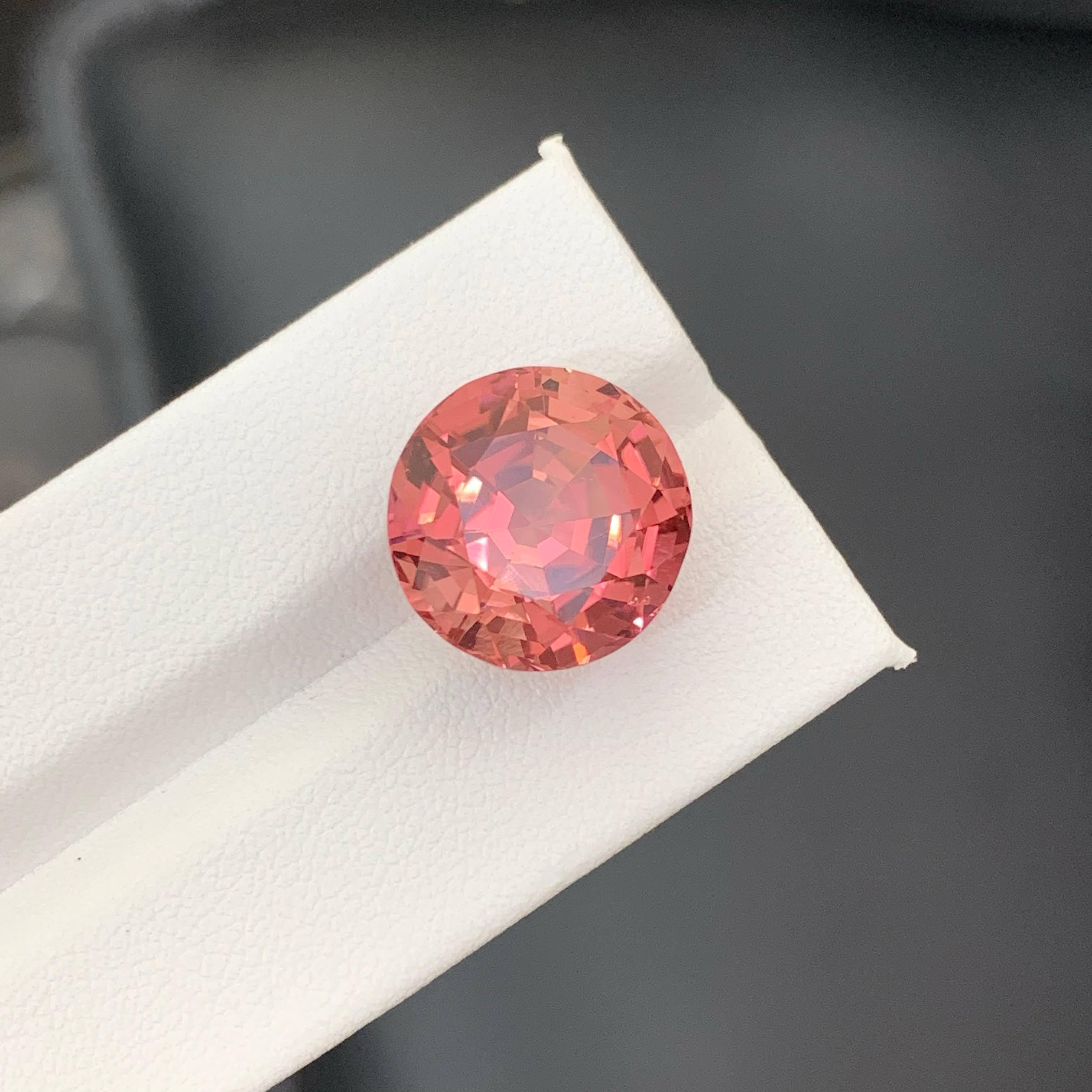 17.55 Carat Natural Loose Peachy Pink Tourmaline Round Cut African Gemstone (pierre précieuse africaine) en vente 5