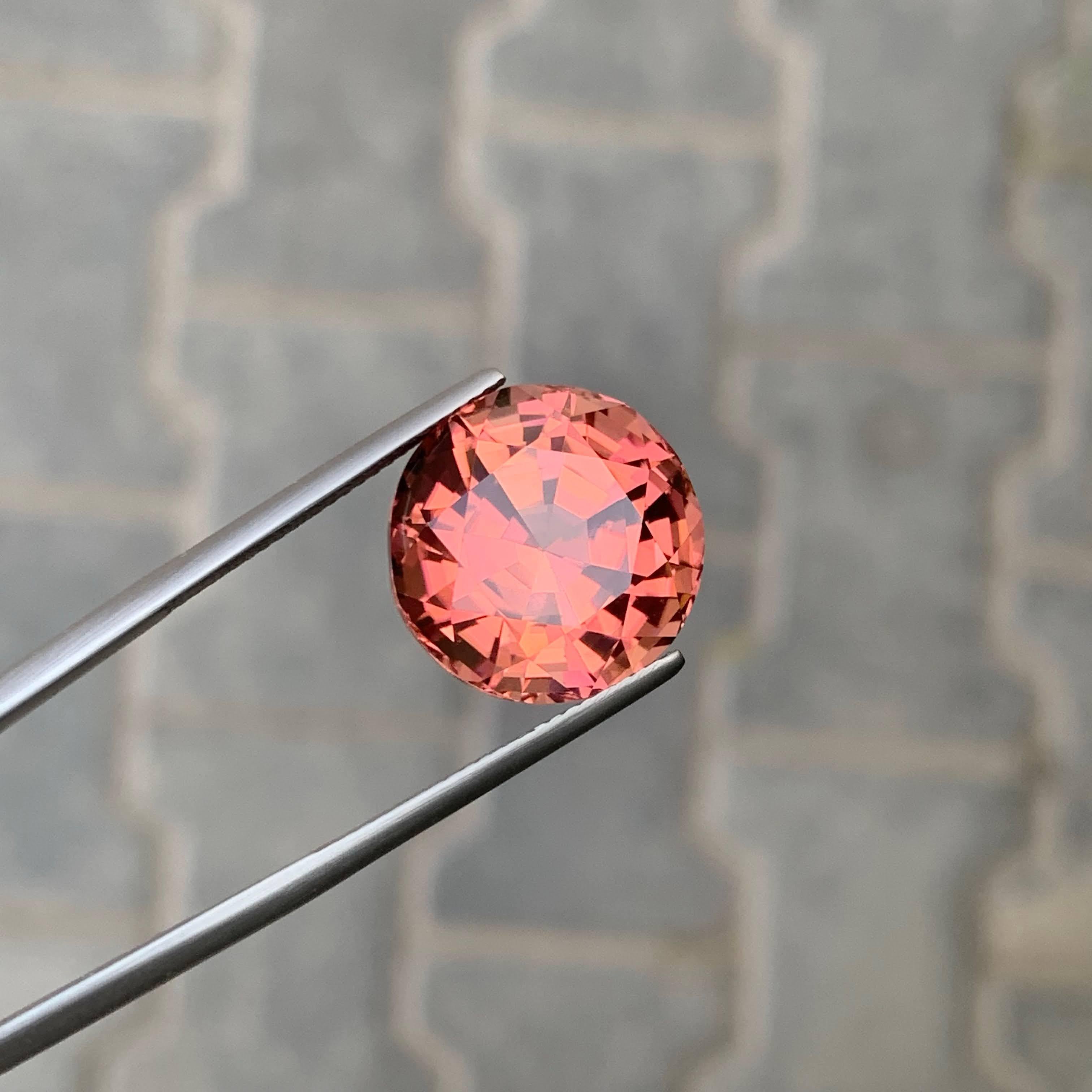 17.55 Carat Natural Loose Peachy Pink Tourmaline Round Cut African Gemstone (pierre précieuse africaine) Neuf - En vente à Bangkok, TH