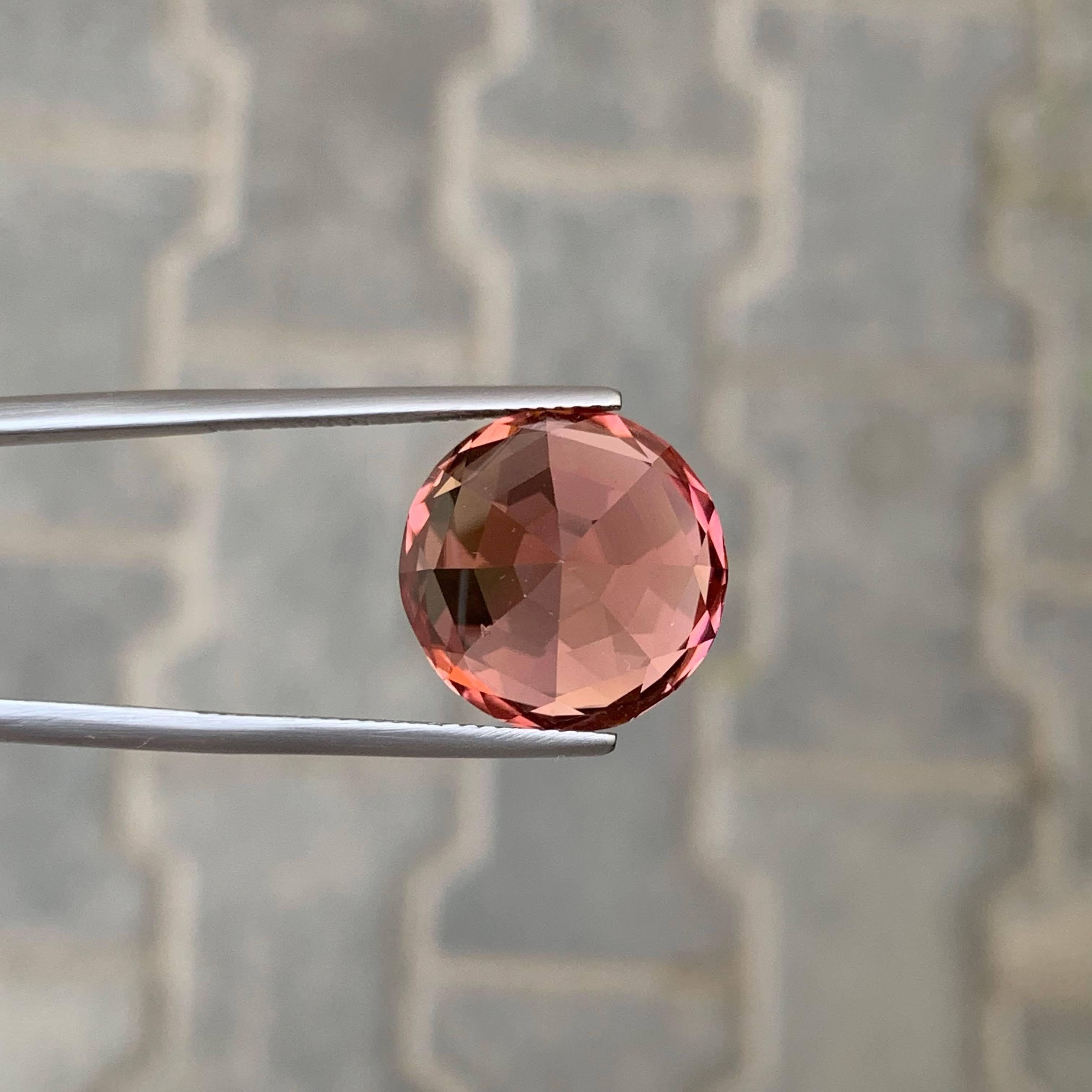 17.55 Carat Natural Loose Peachy Pink Tourmaline Round Cut African Gemstone (pierre précieuse africaine) en vente 1
