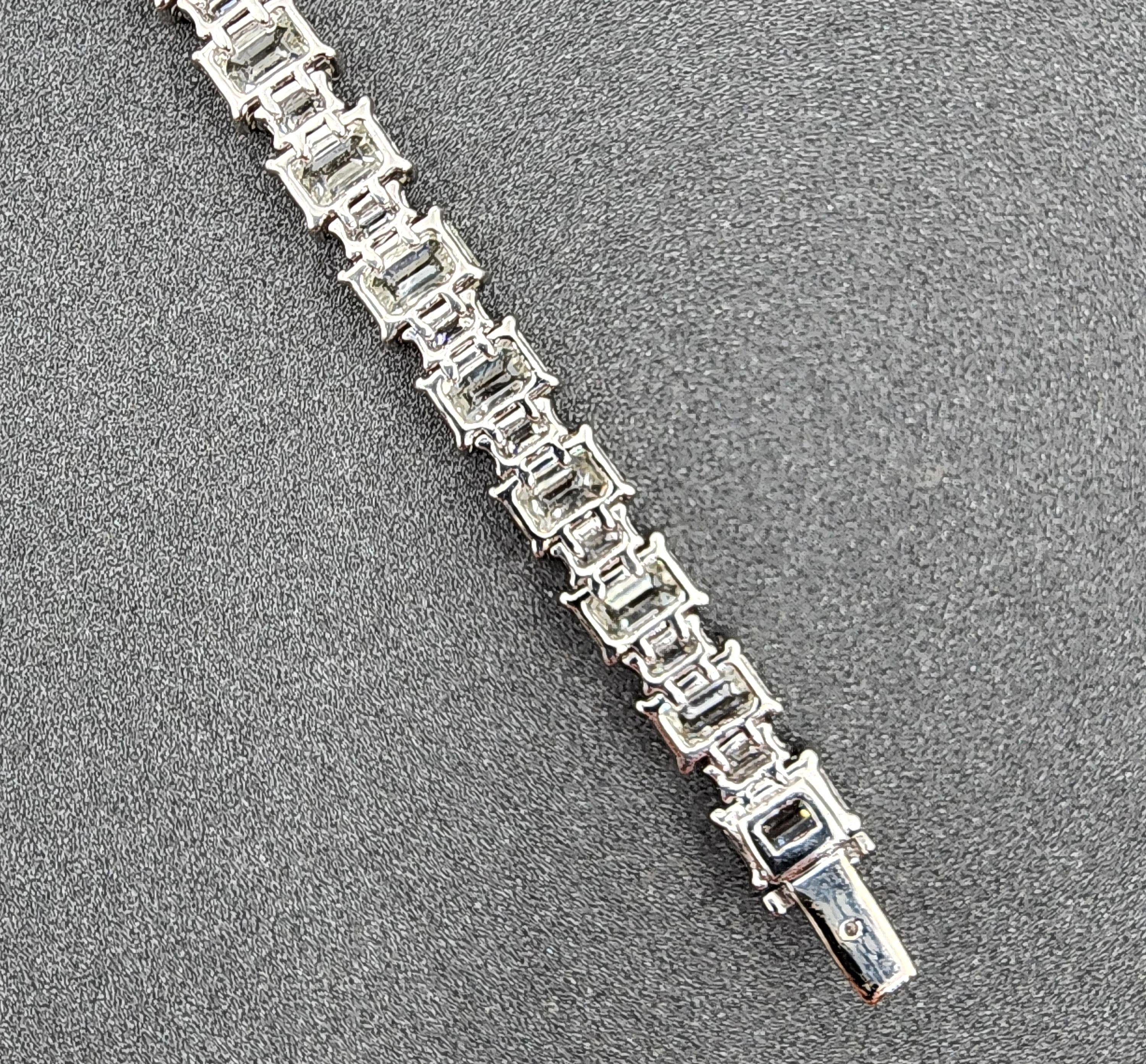 Pulsera talla esmeralda y baguette 17,55 ct en Nuevo estado para la venta en Chicago, IL