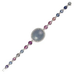 Eostre Start Sapphire, Type A Lavender Jadeite Bracelet in 18K White Gold