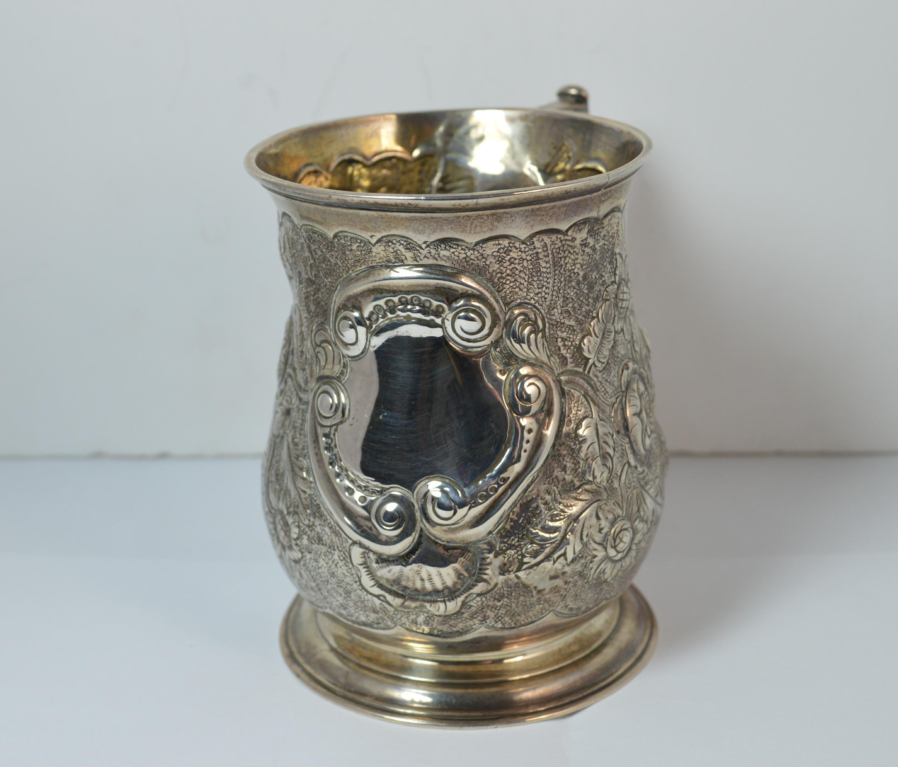 1755 Georgian English Silver Mug Tankard Cup 1