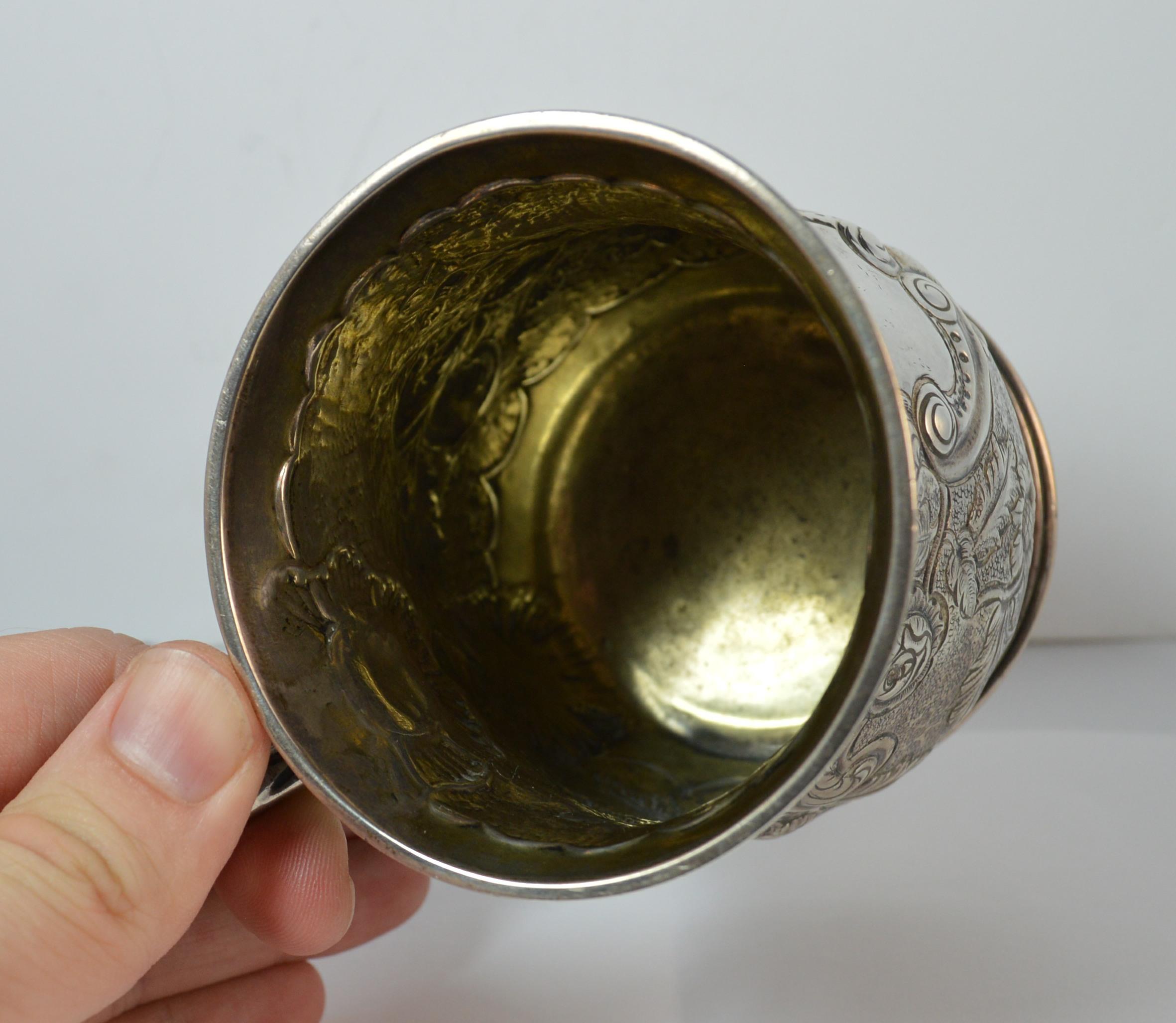 1755 Georgian English Silver Mug Tankard Cup 3