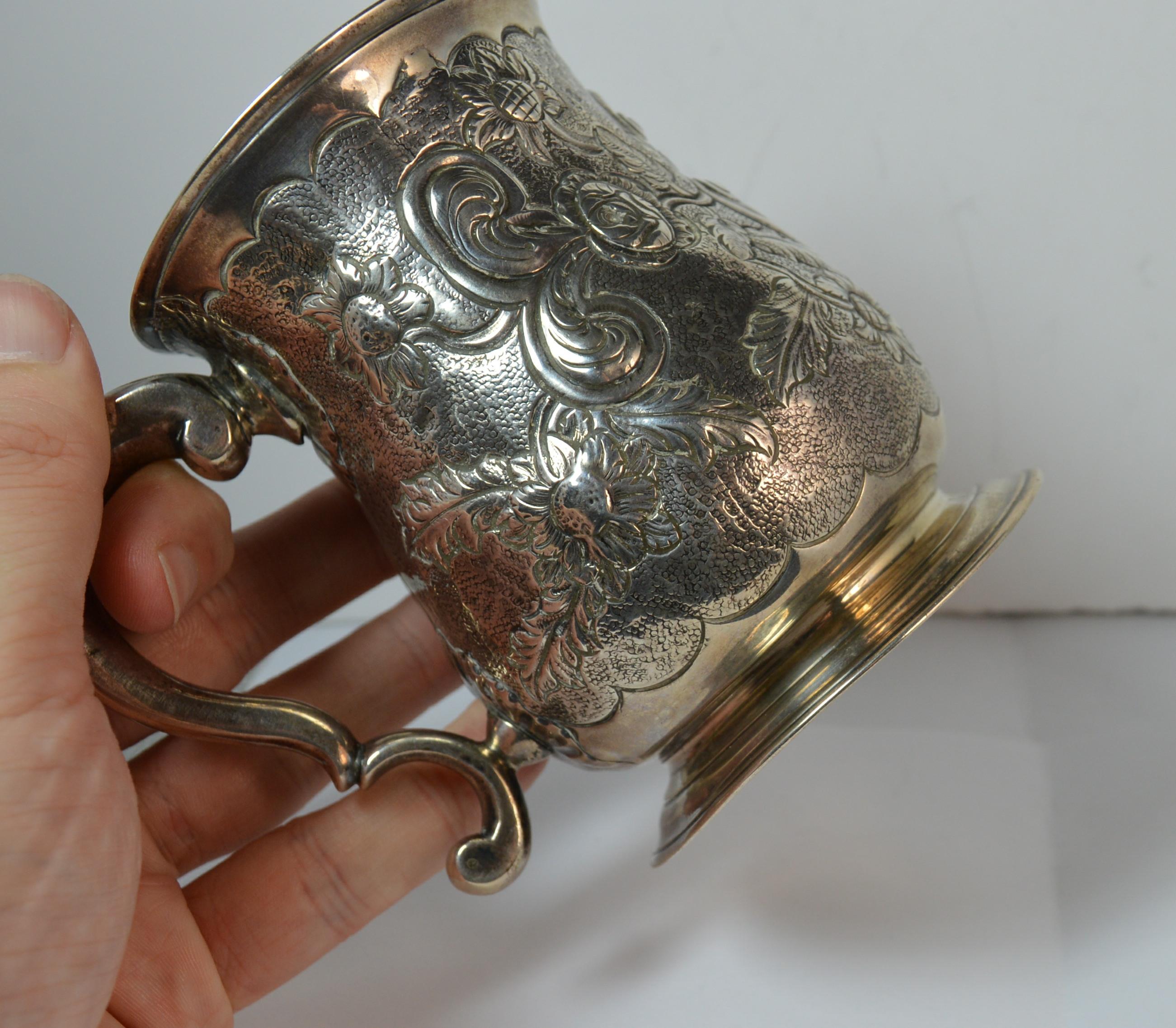 1755 Georgian English Silver Mug Tankard Cup 4