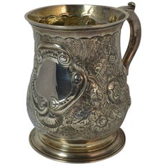 1755 Georgian English Silver Mug Tankard Cup