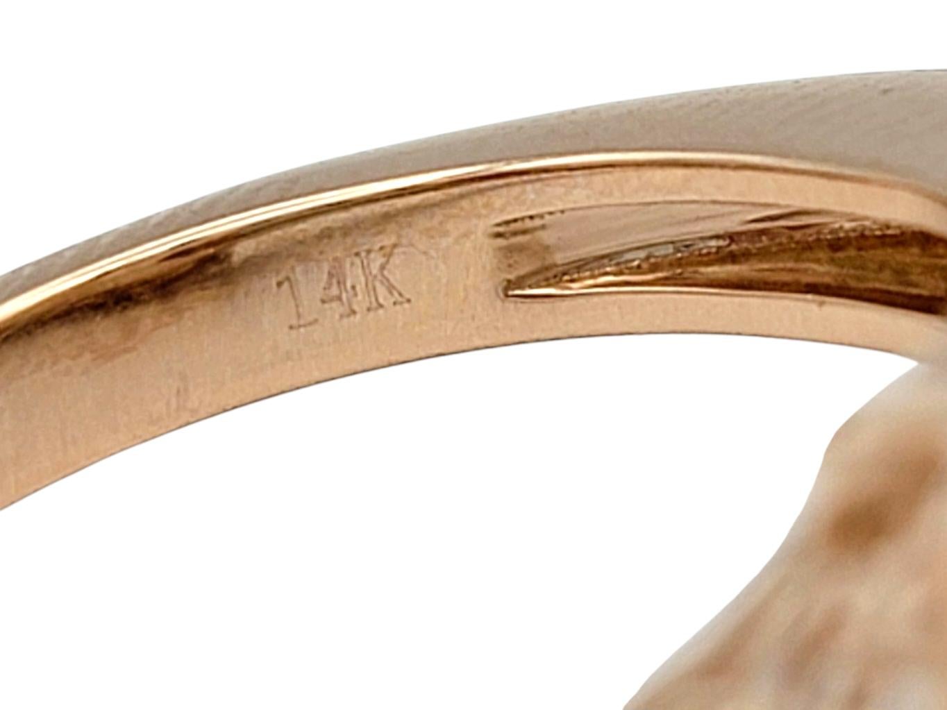 17.57 Carat Cushion Cut Morganite Cocktail Ring with Diamonds 14 Karat Rose Gold For Sale 2