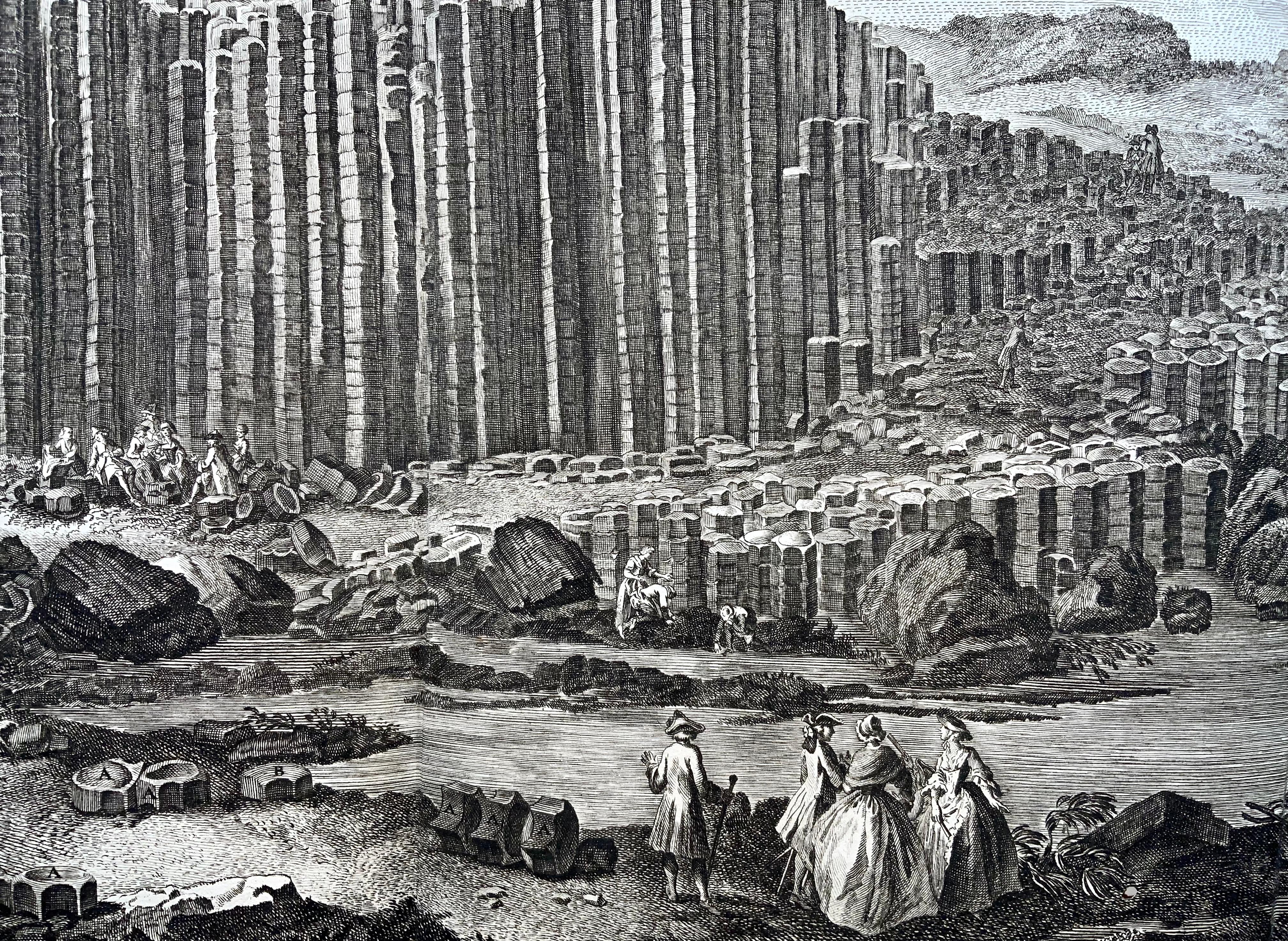 Etched 1757 Giant's Causeway, Antrim, Ireland, Large Panorama, Ireland For Sale