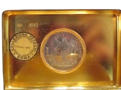 1757's Sterling Silver Box with Malta coin and Internal Gilding