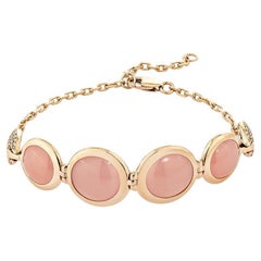 Collier de quartz Guava de 17,58 carats en or rose 18 carats avec diamant blanc.