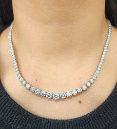 Collier de diamants gradués Riviera 17.58 ct - Platine