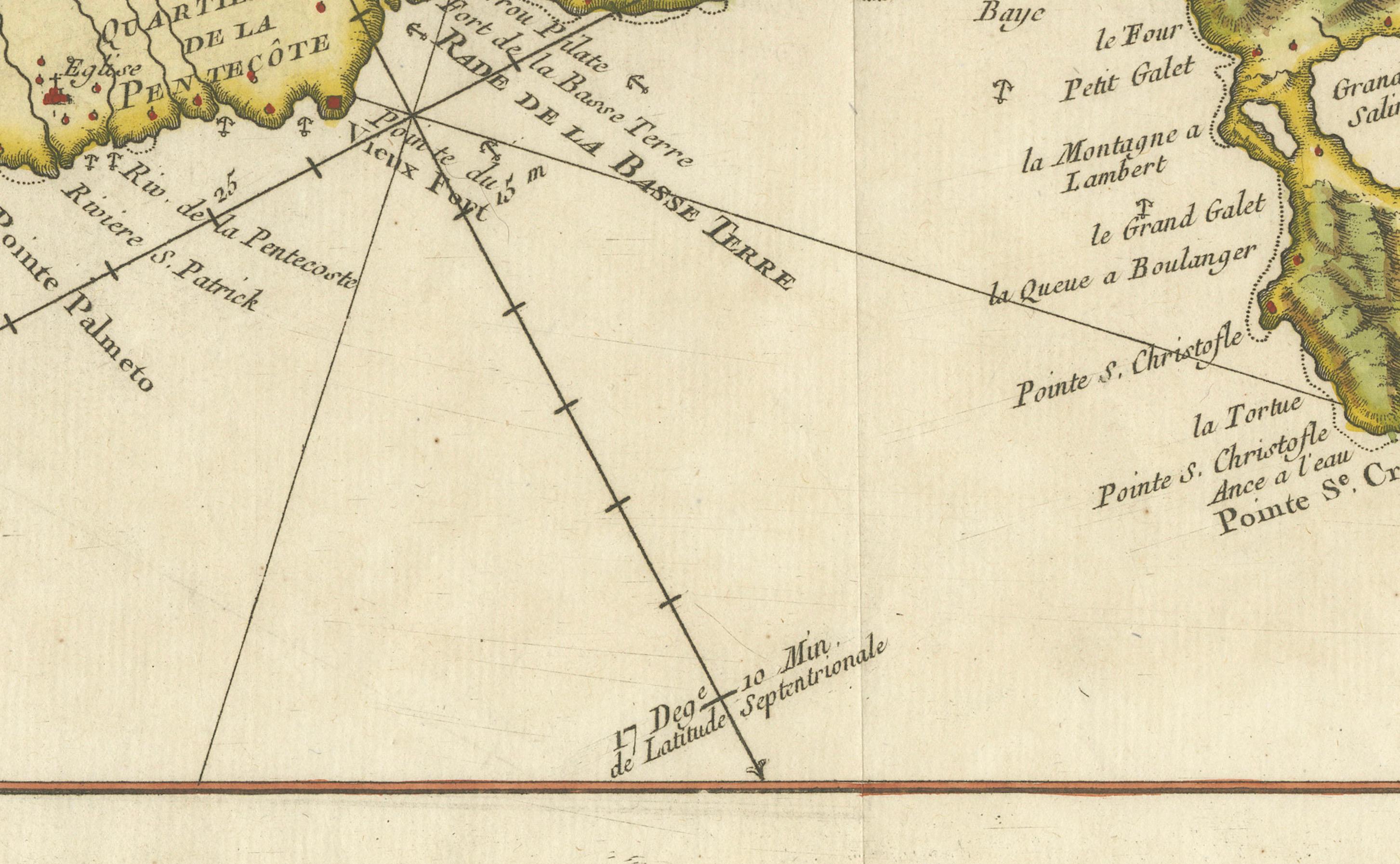 Mappa di Saint Kitts (St. Christophe), 1758 circa

Si tratta di un'antica mappa francese intitolata *Carte de l'Isle St. Christophe*, incisa da Jacques-Nicolas Bellin e pubblicata intorno al 1758 per *L'Histoire Générale des Voyages*. Raffigura