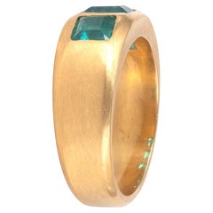 1.75ct Colombian Emerald Three Stone Gypsy Set Ring