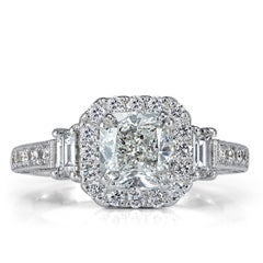 1.75ct Cushion Cut Diamond Engagement Ring