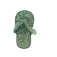 1.75 Carat Diamond Flip Flop Ring in Oxidized Sterling Silver