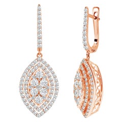 Orecchini a goccia con diamante marquise da 1,75 carati in oro 18k