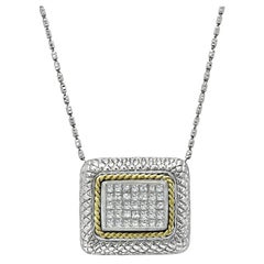 1.75ct Diamond Two Tone Gold Pendant Necklace