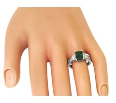 1.75ct Emerald 0.80ct Diamond Platinum Engagement Ring