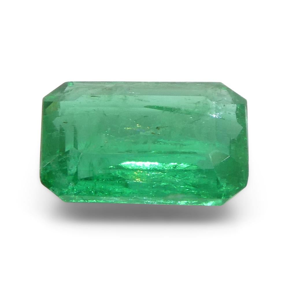1.75ct Emerald Cut Green Emerald from Zambia In New Condition For Sale In Toronto, Ontario