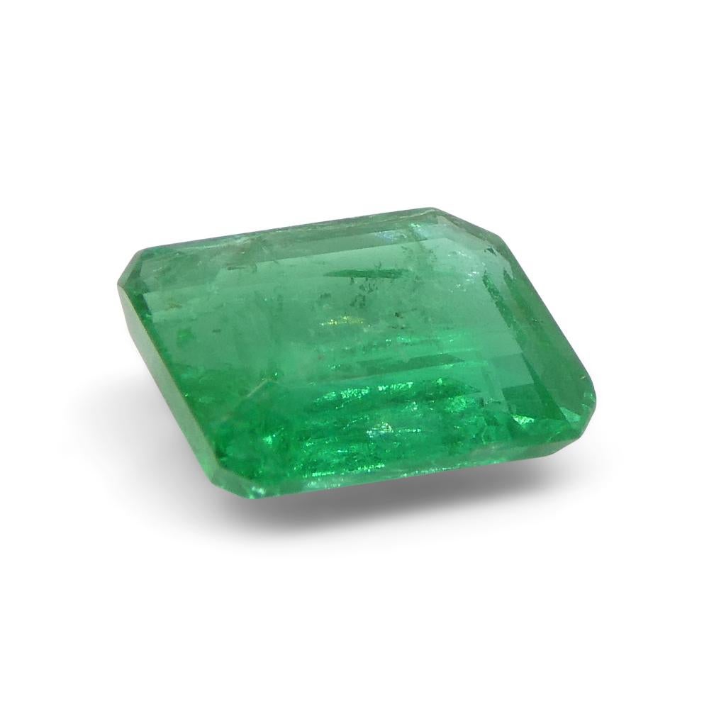Women's or Men's 1.75ct Emerald Cut Green Emerald from Zambia For Sale