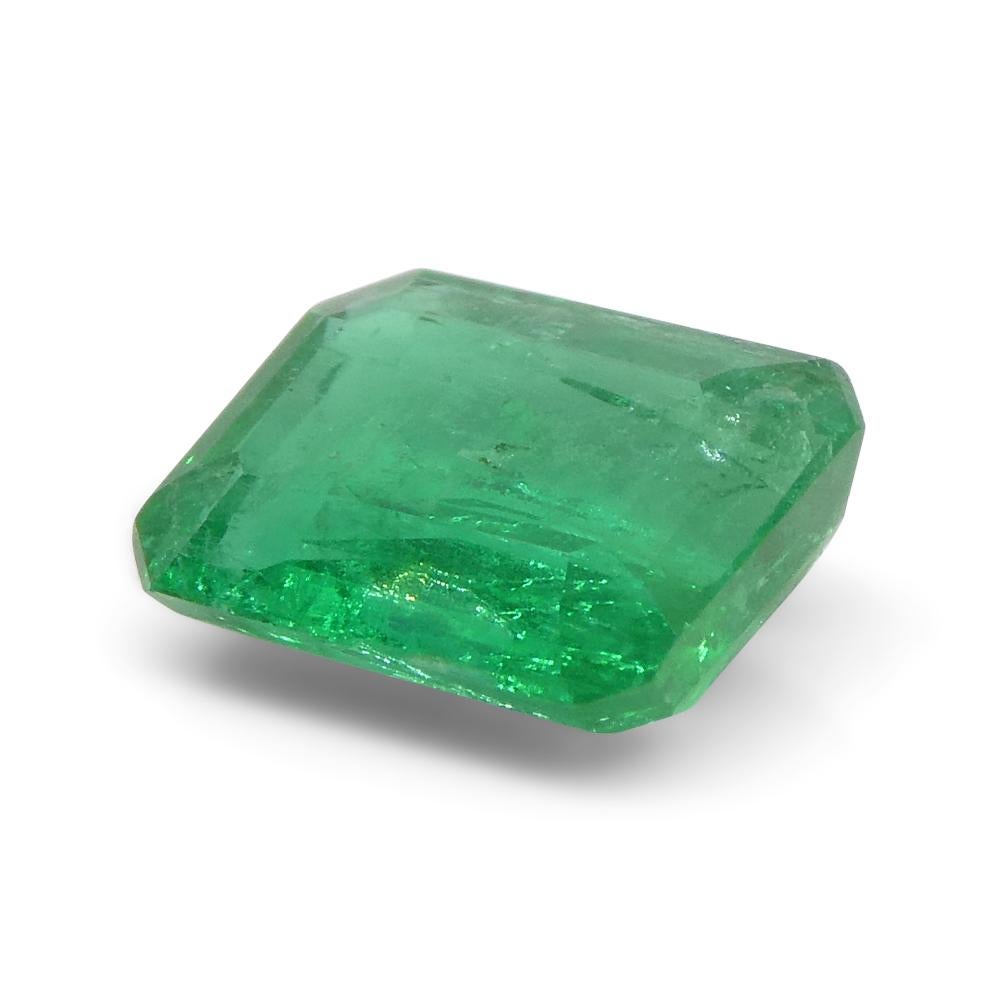 1.75ct Emerald Cut Green Emerald from Zambia For Sale 1