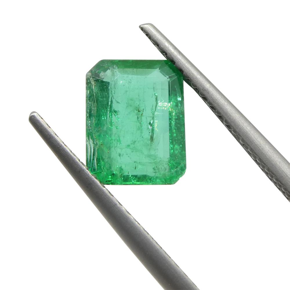 1.75ct Emerald Cut Green Emerald from Zambia For Sale 4