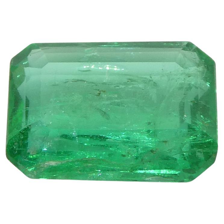 1.75ct Emerald Cut Green Emerald from Zambia For Sale