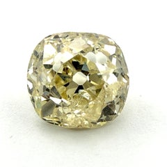 1.75CT Fancy Yellow Old Miner Cut Diamond Loose Natural I2 Antique Cushion