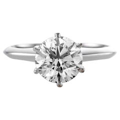 1,75ct GIA Runde Diamant Tiffany-Stil Einstellung Verlobungsring 6-Kreuz Platin
