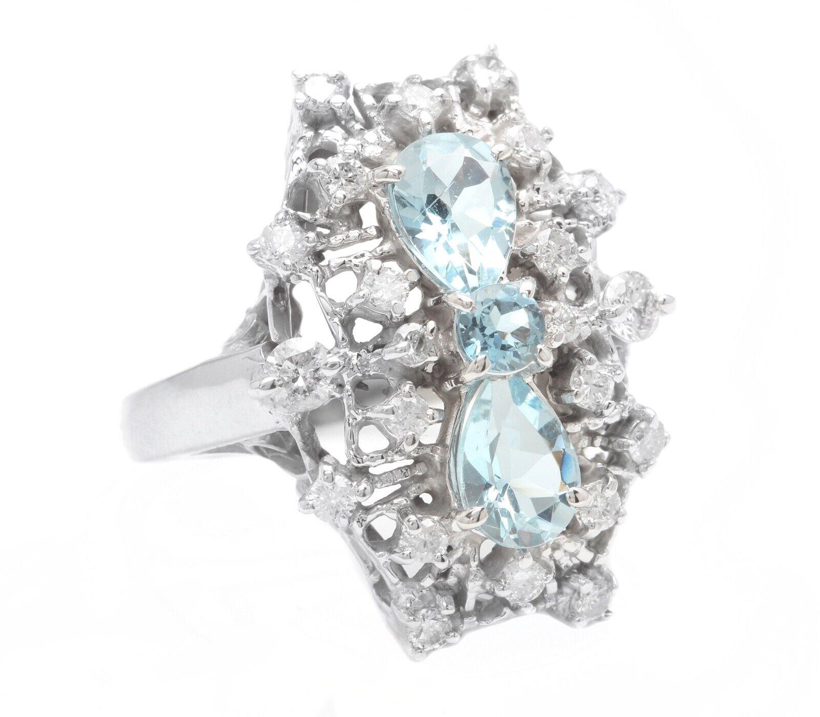 1.75 Carats Natural Aquamarine and Diamond 14K Solid White Gold Ring

Suggested Replacement Value $5,500.00

Total Natural Aquamarine Weight is: Approx. 1.25 Carats 
   
Natural Round Diamonds Weight: Approx. 0.50 Carats (color G-H / Clarity