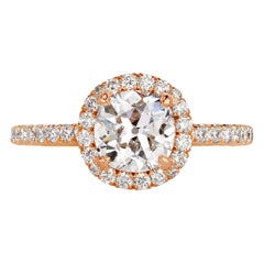 1.75ct Old Mine Cut Diamond Engagement Ring