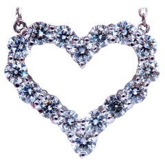 Collana con diamanti naturali “Open Heart” da 1,75 ct, 14 carati, G/VS*