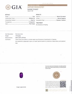 1.75ct Oval Pink-Purple Sapphire GIA Certified Pakistan / Kashmir