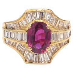 1.75ct Oval Ruby and Diamond Ring by Carl K. Gumpert Inc. Sz. 6.5