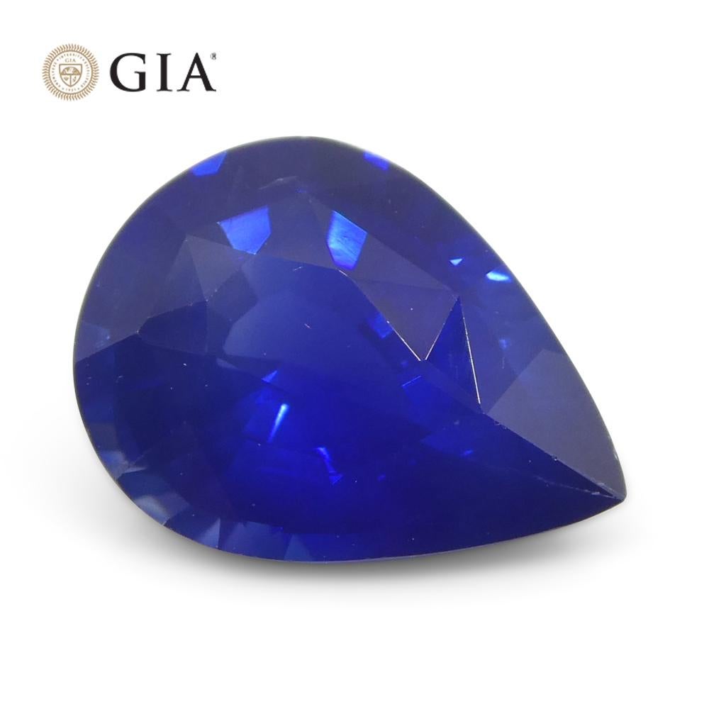 1.75ct Pear Blue Sapphire GIA Certified Sri Lanka   For Sale 5