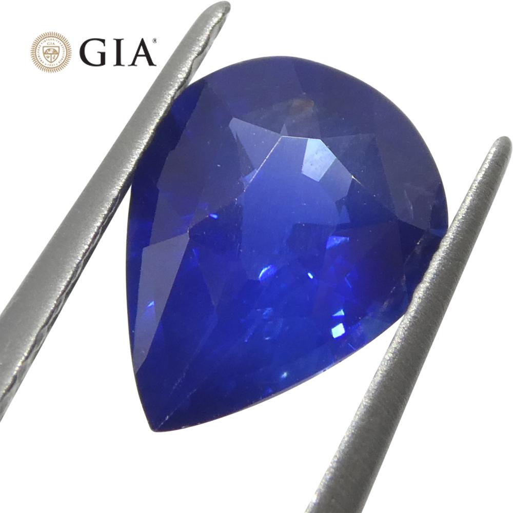1.75ct Pear Blue Sapphire GIA Certified Sri Lanka   In New Condition For Sale In Toronto, Ontario