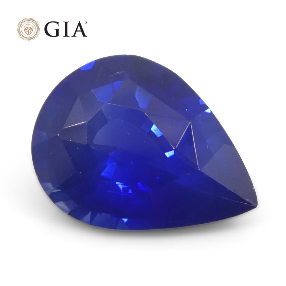1.75ct Pear Blue Sapphire GIA Certified Sri Lanka   For Sale 2