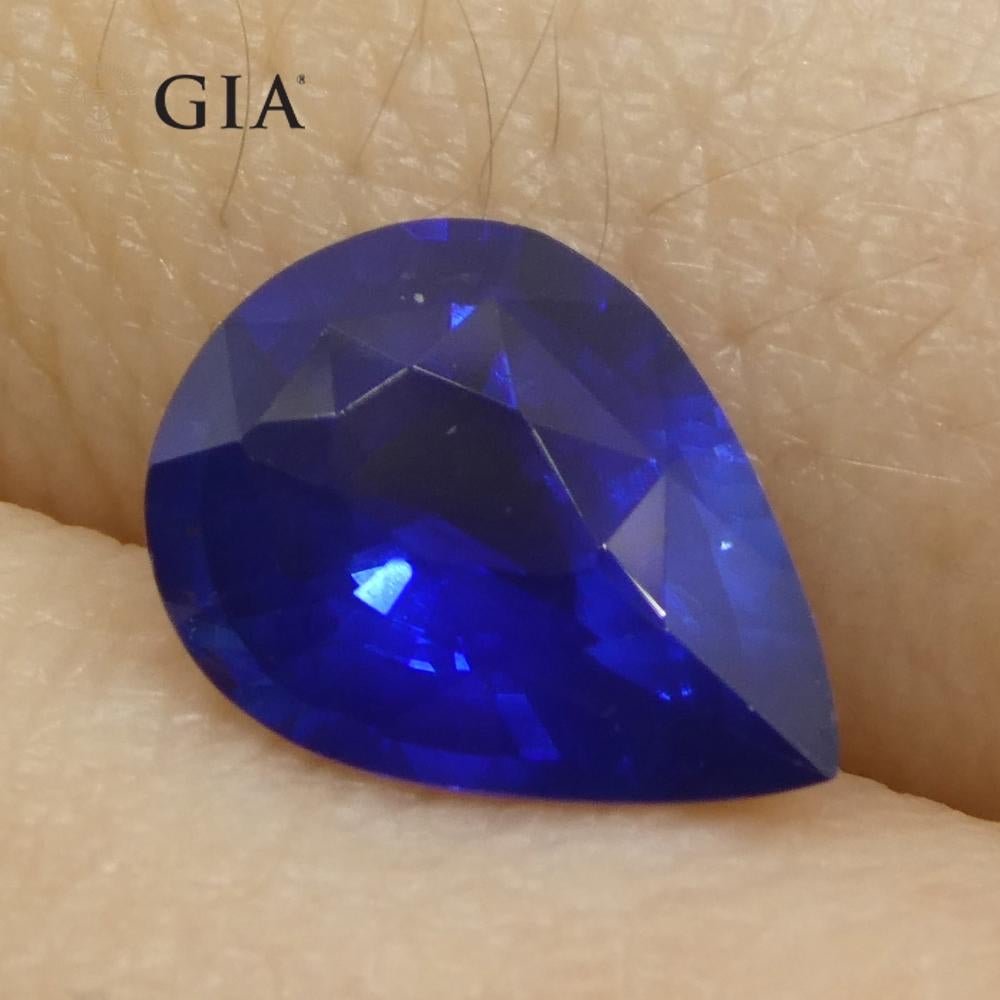 1.75ct Pear Blue Sapphire GIA Certified Sri Lanka   For Sale 4