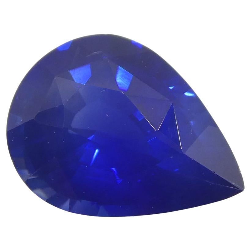 1.75ct Pear Blue Sapphire GIA Certified Sri Lanka   For Sale