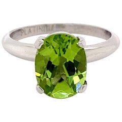 1.75ct Peridot and Platinum Solitaire Ring 1.75ct Peridot and Platinum Solitaire Ring
