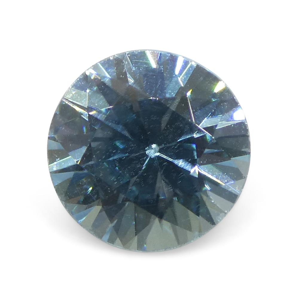 1.75ct Round Diamond Cut Blue Zircon from Cambodia For Sale 4