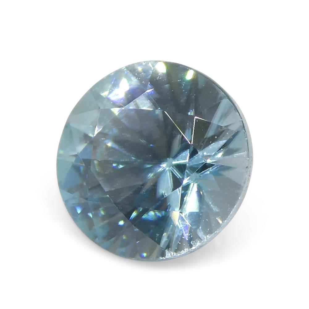 1.75ct Round Diamond Cut Blue Zircon from Cambodia For Sale 5